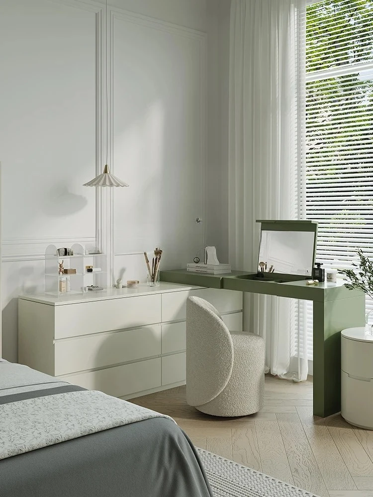 

zx1Nordic Modern Dresser Bedroom Bed Front Cabinet Dresser Bedroom Makeup Table Integrated Corner Dresser