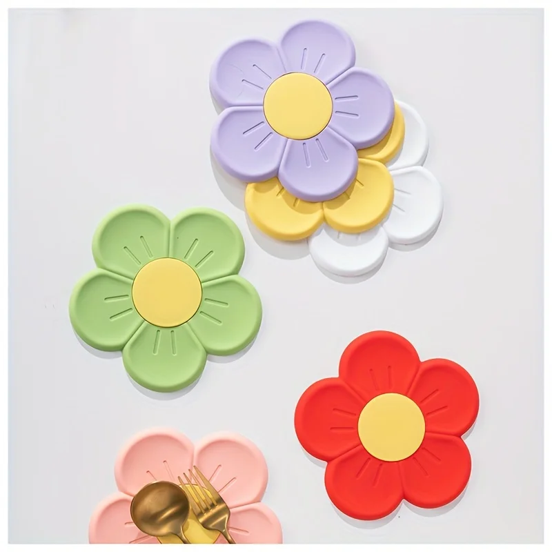 Cup Mat Pot Holder Table Pads Cute Flower Shaped Placemat Table Decoration Kitchen Supplies  коврики для стола