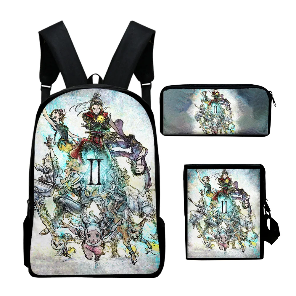 

Harajuku Octopath Traveler Game 3D Print 3pcs/Set pupil School Bags Laptop Daypack Backpack Inclined shoulder bag Pencil Case