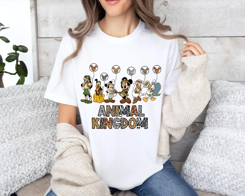مملكة الحيوان الحياة البرية بارك ملابس رياضية الأسرة موضة بارك ليوبارد تي شيرت ميكي الحياة البرية بارك تي شيرت الحياة البرية بارك تي شيرت #2
