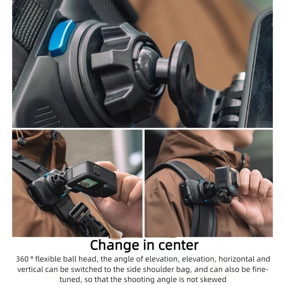 360° Magnetic Backpack Clip Quick Release Shoulder Fixed Bracket for Insta360 DJI Action 4 3 Gopro 13 12 11 10 9 Action Camera