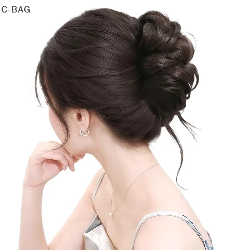 Articolo per capelli imitazione chignon arruffato Estensione clip per artiglio Scrunchie-like Lethargic Bloom Bun Coda di cavallo arricciata