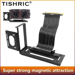 TISHRIC PCIE 3.0 16X To 16X Riser Card Video Card PCI-E Slot Extender Flexible Ribbon Cable Adapter Extension Cable and Holder