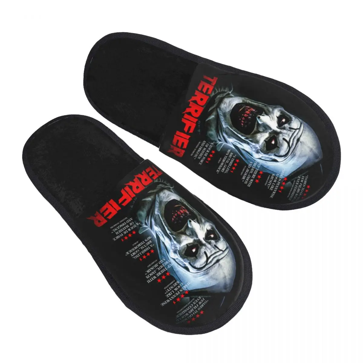 Impressão personalizada Halloween Horror Movie Chinelos para Mulheres, Chinelos de Casa Terrifier, Aconchegante Quente, Espuma De Memória, Fofo, Interior, Exterior, Sapatos