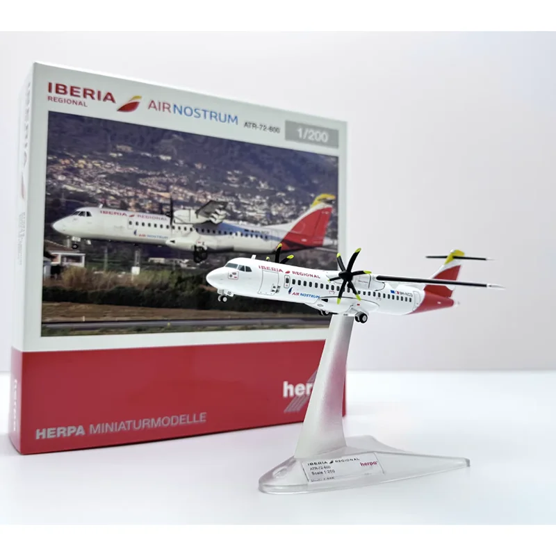 هيربا دييكاست 1/200 مقياس الخطوط الجوية الإسبانية ATR-72 سبيكة نموذج طائرة جمع هدية مزخرفة #2