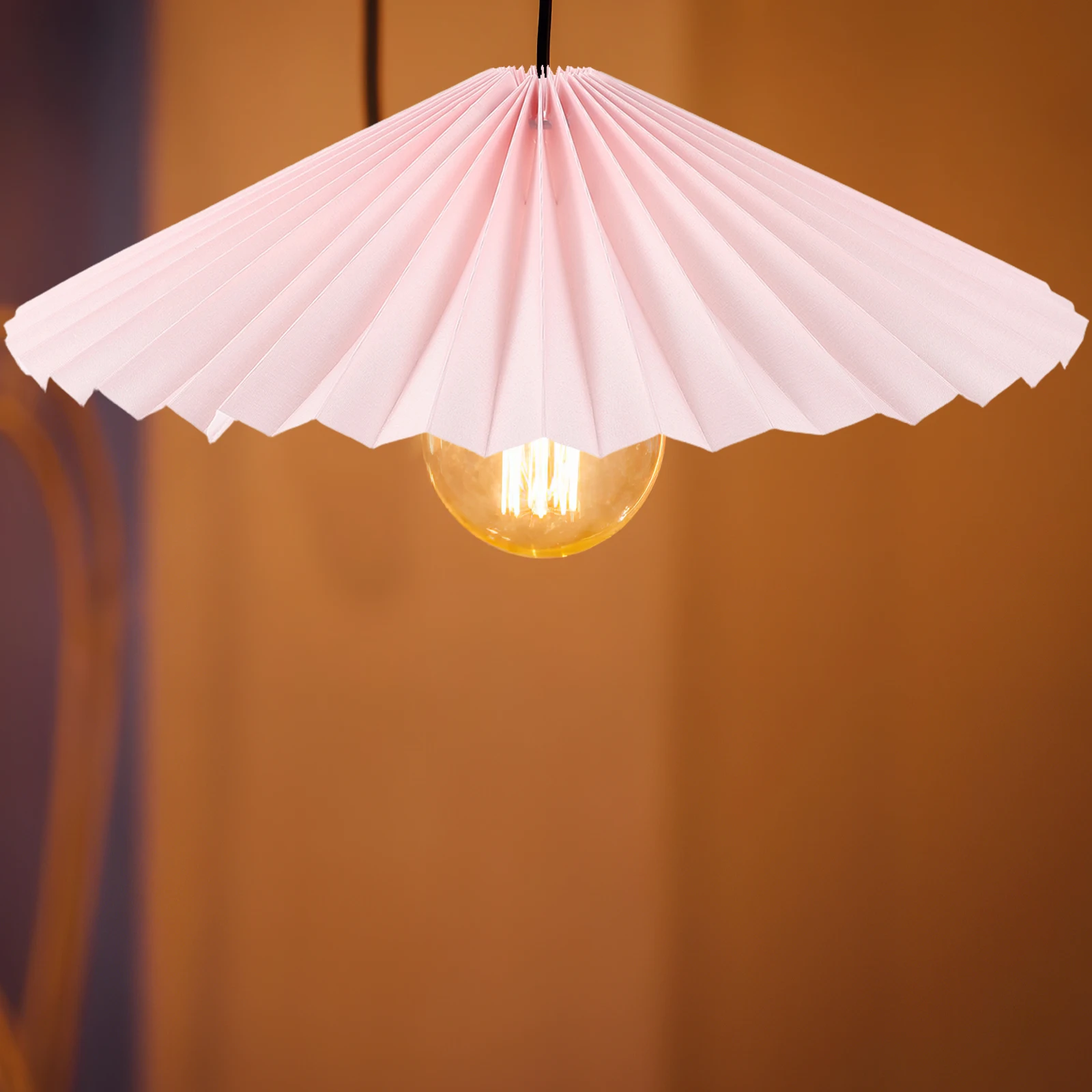 

Creative Pleated Fabric Lampshade Rotatable Iron Frame Floor Lamp Shade Replacement Small Easy Clean Cloth Iron Design Bedroom