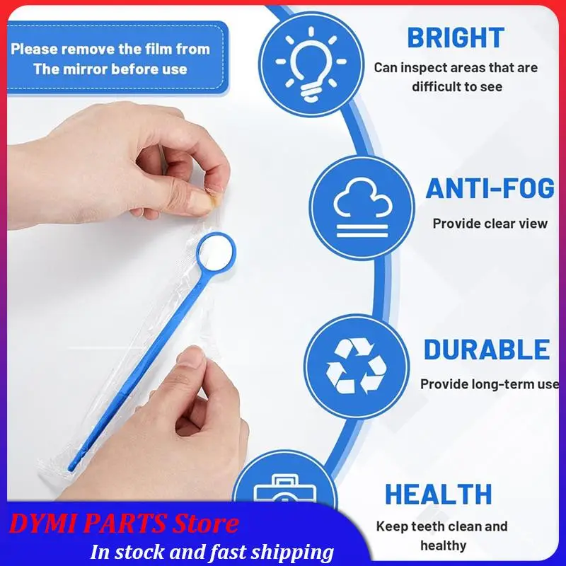 

Essential 300 Pcs Disposable Mirror Anti Fog Mouth Mirror Individually Packed Mirror For Teeth Oral