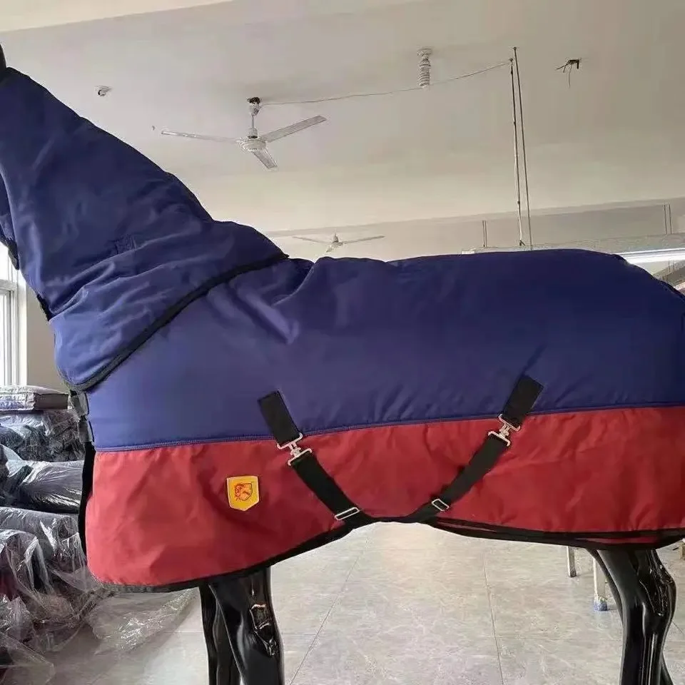 2024 New Waterproof Horse Rugs Turnout Blanket Winter Warm Cotton Sheet Neck Warmer Harness Cover Horse Equipment Accessories