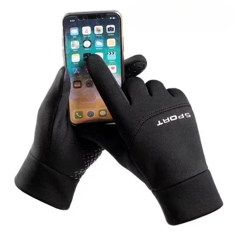 Winter Outdoor Warm Touch Screen Gloves for Delivery Riders Waterproof and Velvet for Driving Cycling Fishing and Exposed Gloves