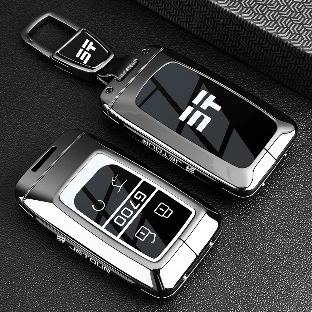 For JETOUR Zongheng G700 2025 Metal Key Fob Cover, CNC Aluminum Smart Key Case Protector Shell