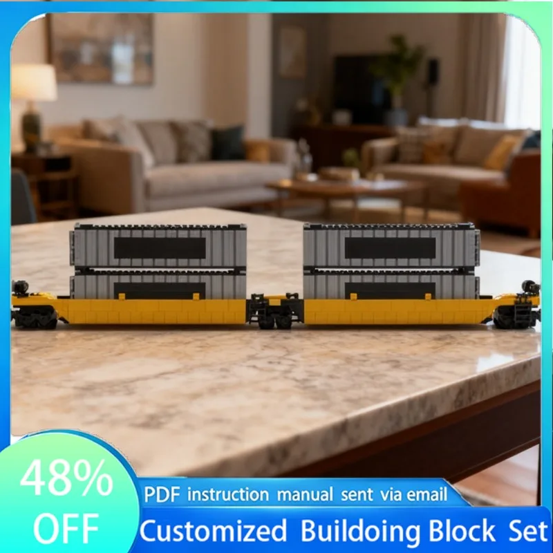 

994 PCS Car Double-StackRailTransportWagon MOC Customize Modular Building Block Popular Simple Technology DIY Assembly Toy Gift