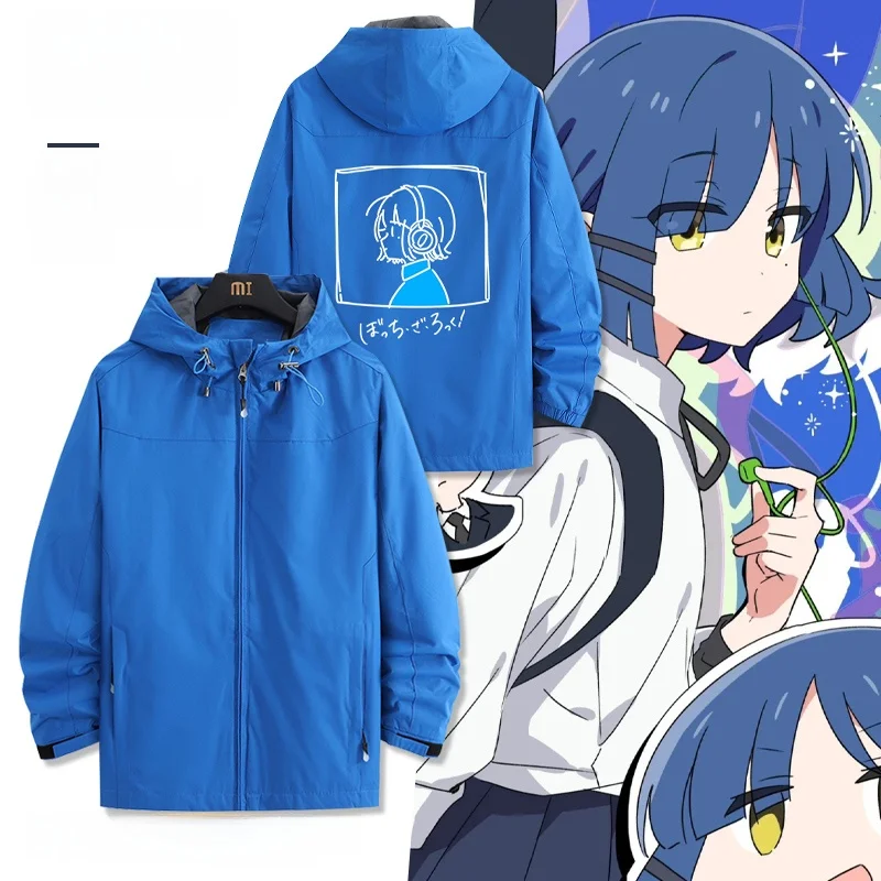 

Аниме-куртка с капюшоном, ветрозащитная, на молнии, с длинными рукавами, с узором Rolon Ro, молодежная, модная, из полиэстера