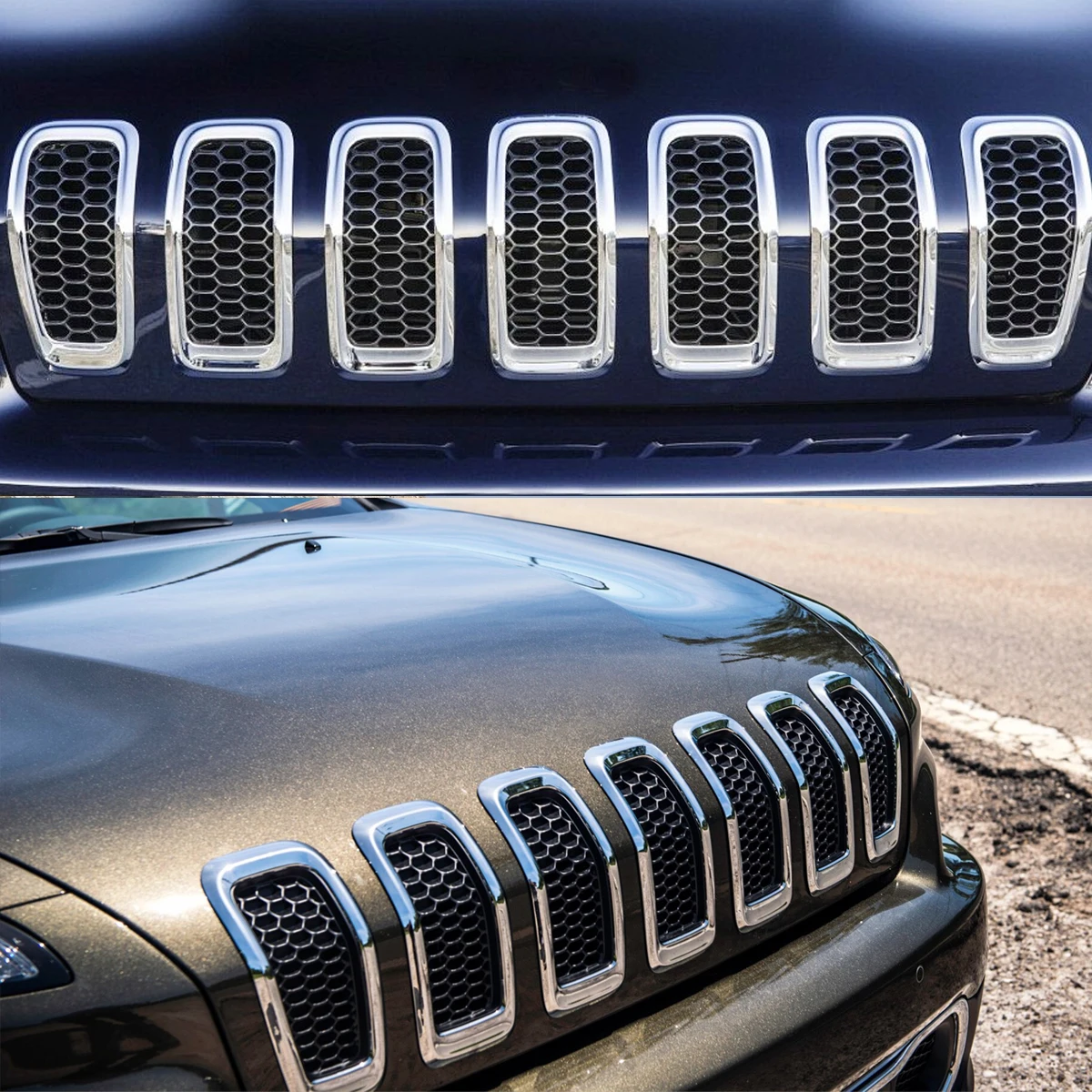 

Front Bumper Lower Bottom Grille For Jeep Cherokee 2014 2015 2016 2017 2018 Front Grille Insert Honeycomb Mesh Grill