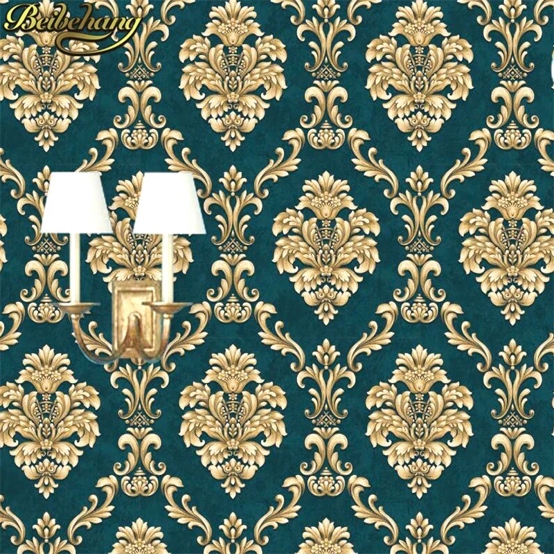 beibehang papel de parede 3d European Damascus PVC wallpaper for walls 3 d Luxury Damask wall paper Living Room bedroom