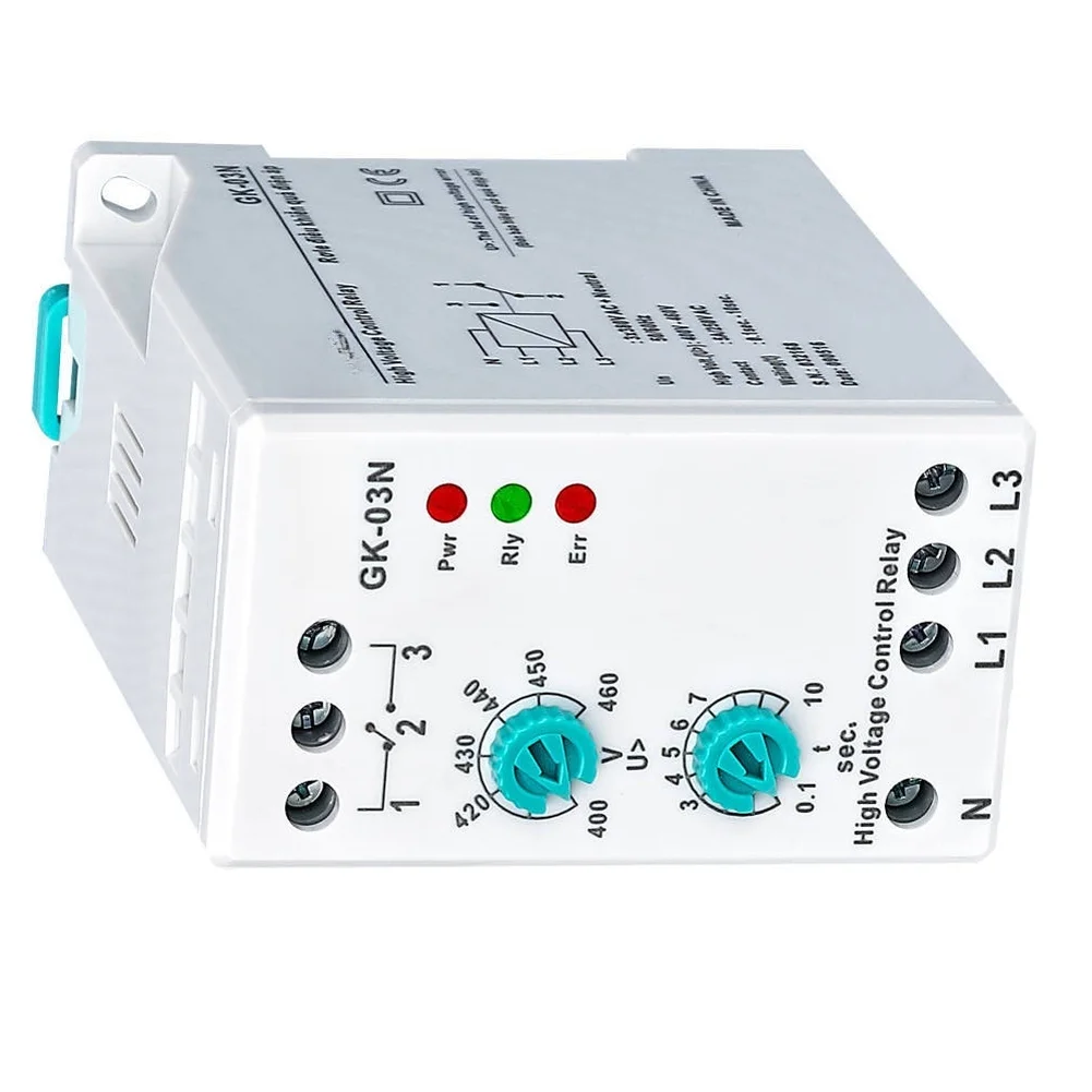 GK-03N Motor Protection Relay for 380V AC Three-Phase Applications Featuring Voltage Threshold Adjustment and Phase Detection