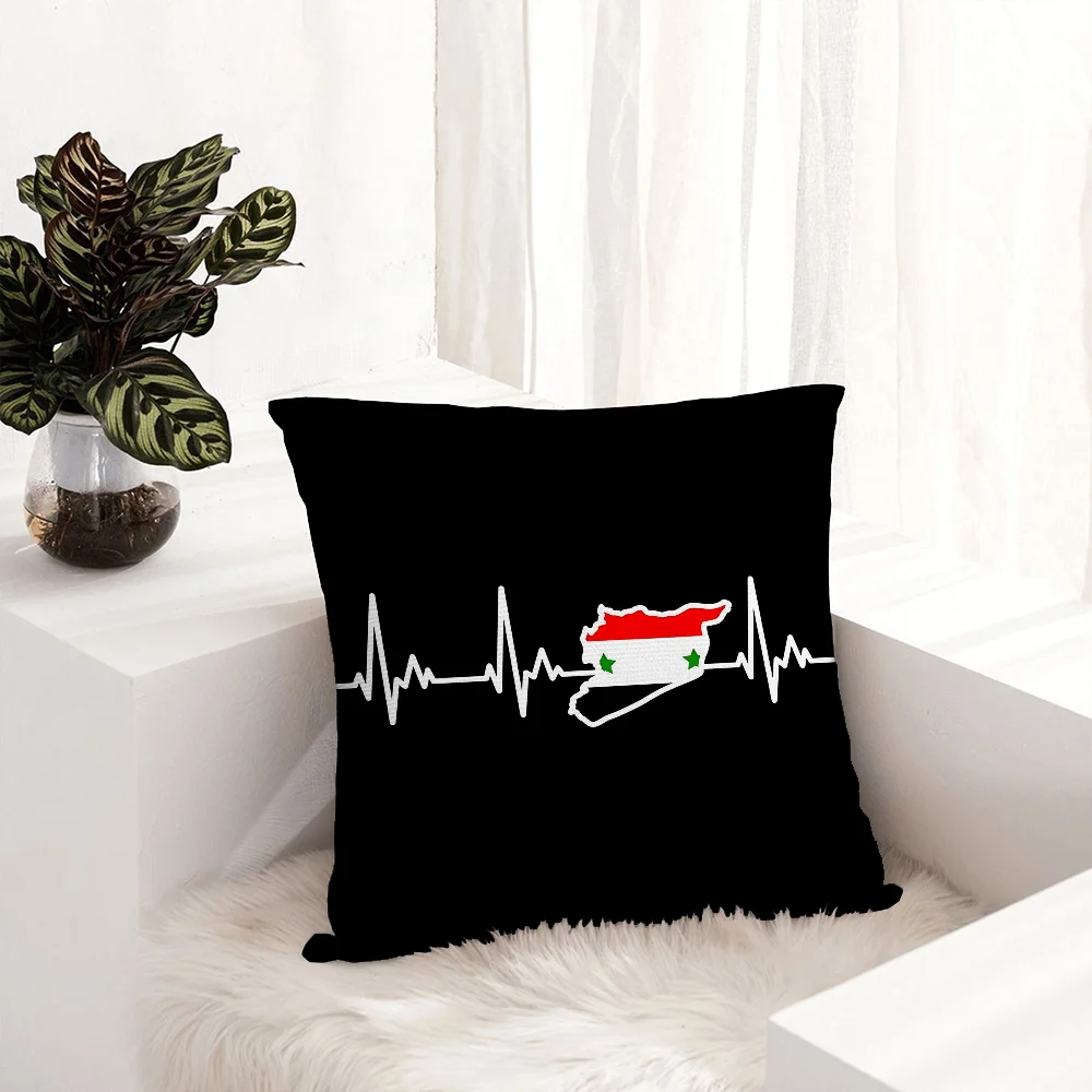 Syrian Revolution Flag Pillow Case Plush Fabric Soft Pillowcase Double Sided Print Sofa Cushion Cover Throw Pillow Cover