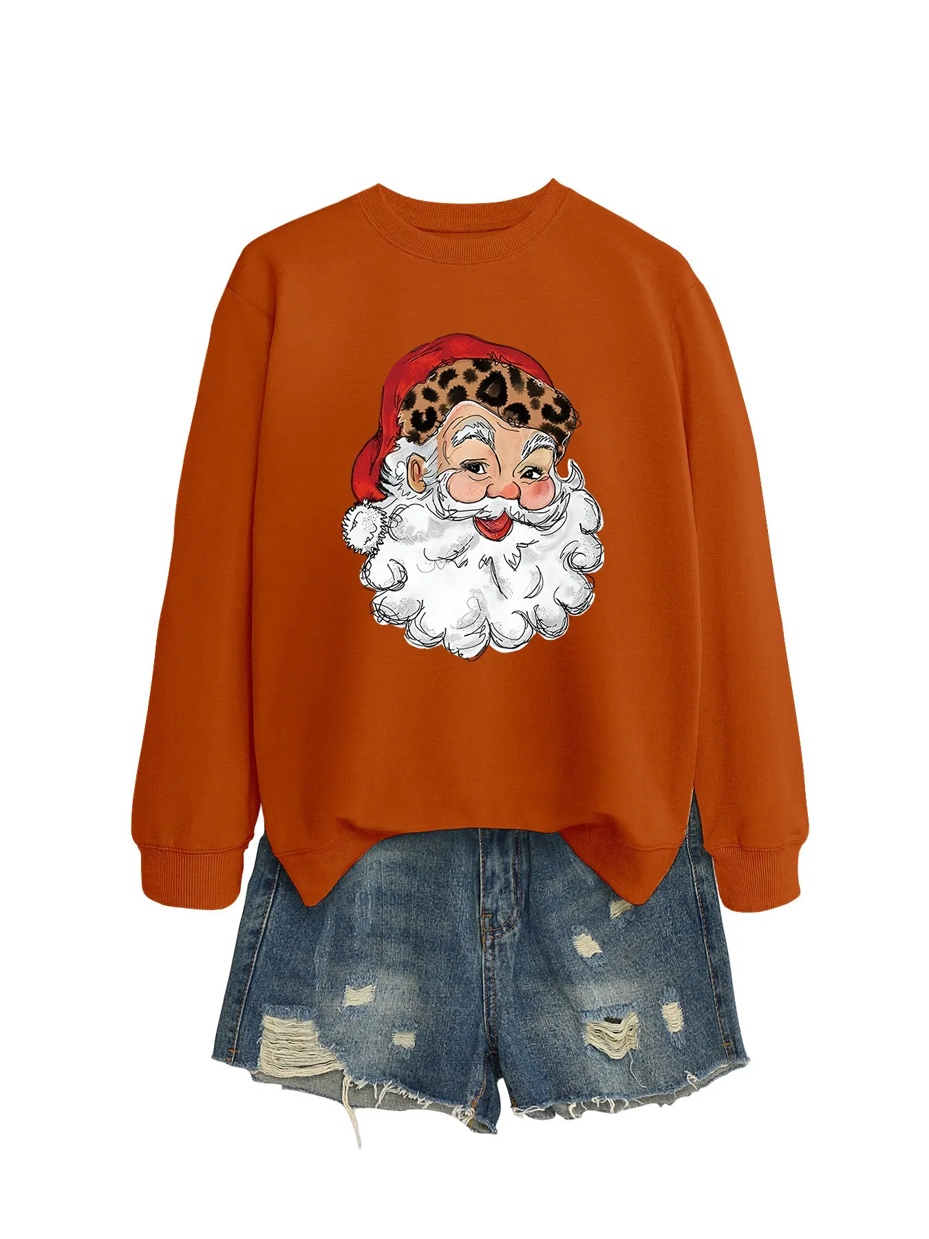 YJKDYK 2024 Autumn Winter Women's Thicken Pullovers Tops Female Santa Claus Print Sweatshirt Warm Women's Christmas Costumes