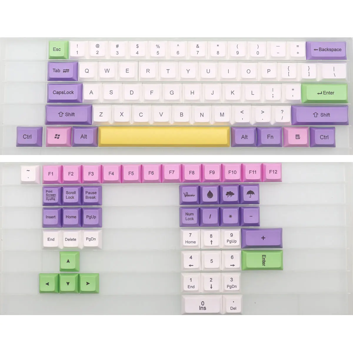 

104-клавишные колпачки для ключей с мороженым, профиль XDA, колпачки для клавиш из ПБТ для игровой механической клавиатуры Mx Switch