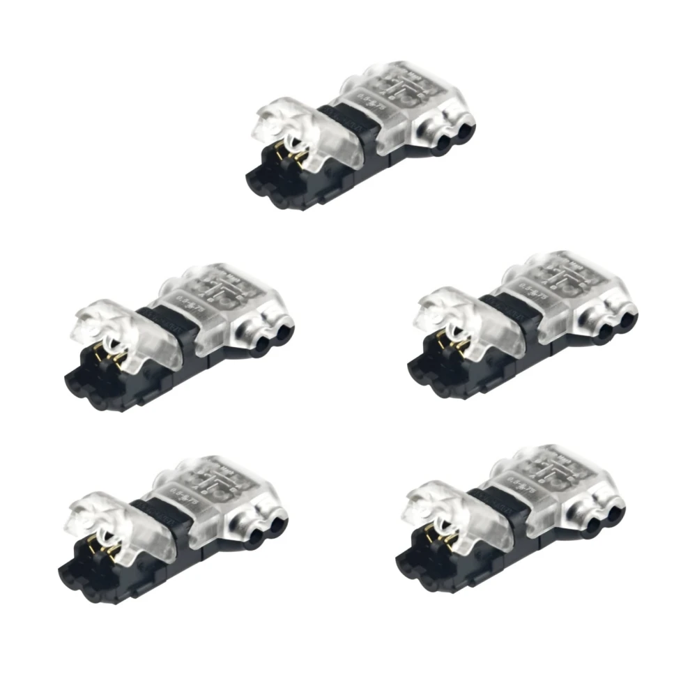 T Tap Wire Connectors Low Voltage Wire Connectors Solid Connection T Type 2 Pins Wire Splice Connectors Solderless No Stripping