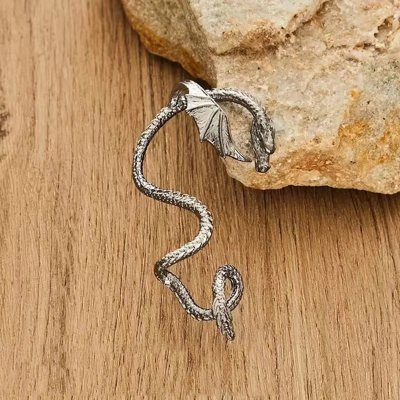 Women's Gothic Dragon Stud Wrap Earrings