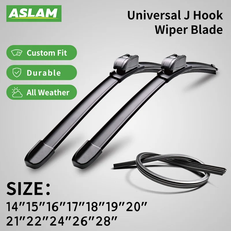 Wiper Blades Front Windshield Wipers J Hooks U Type for Universal Car All-seasons Durable Stable Car Accessories