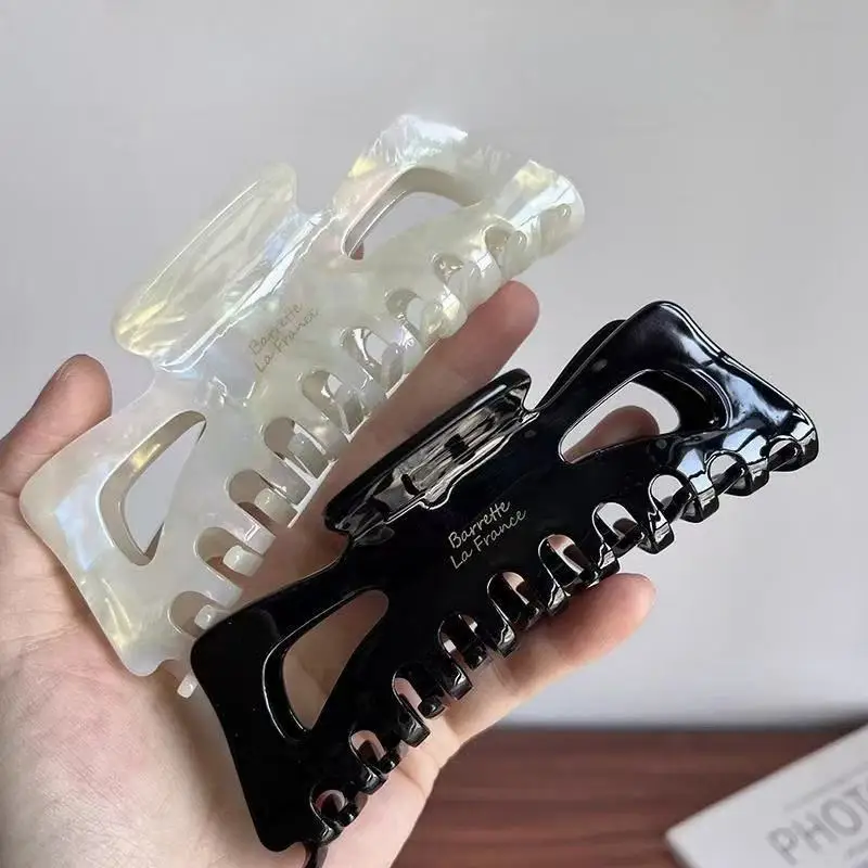 قطعة واحدة من مشبك شعر كبير الحجم مع مشبك شعر على شكل فيونكة حمض الأسيتيك، مشبك شعر على شكل كعكة على الطراز الفرنسي للسيدات، مشبك شعر على شكل قرش للاستحمام