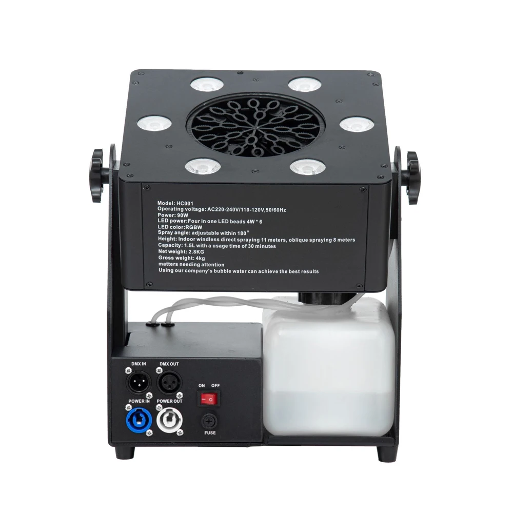 

90W Smoke Bubble Machine RGBW 4in1 LED Moving Head Bubble Fog Machine For Wedding Party Stage Special Effects
