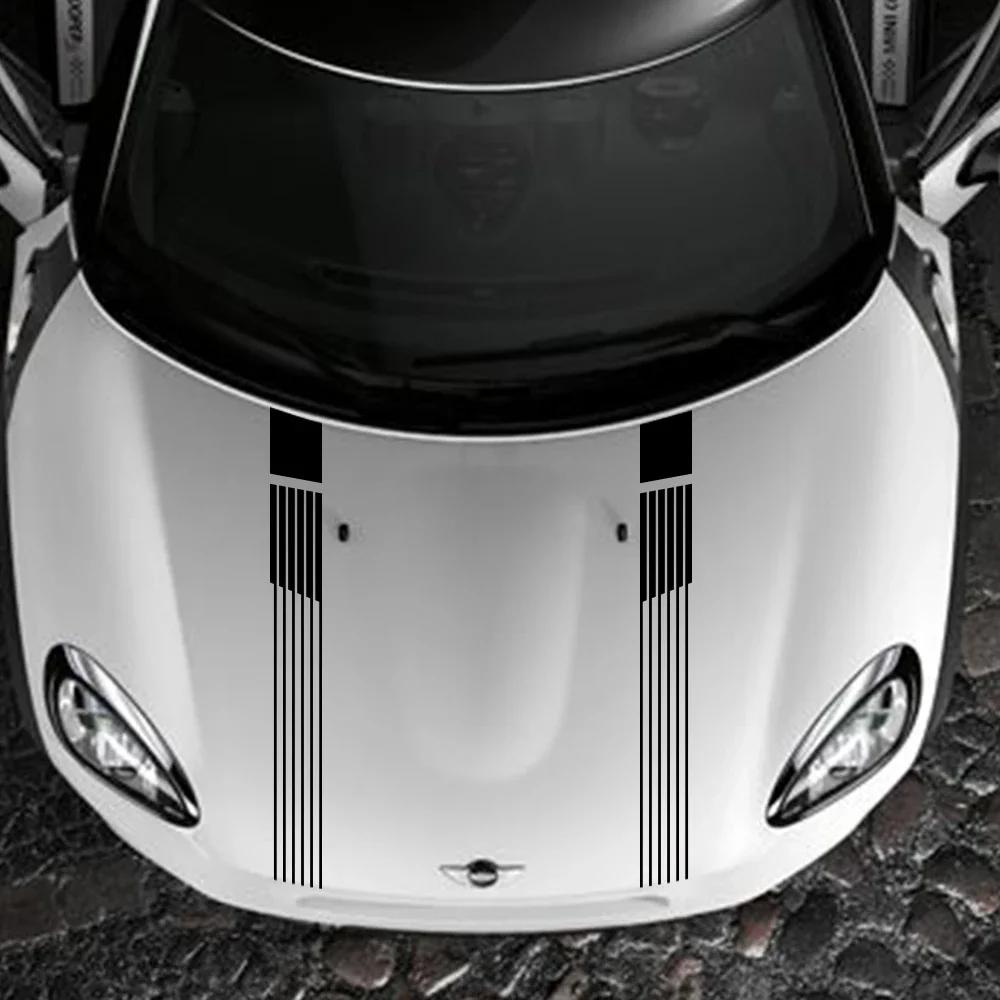 Car Hood Sticker Graphics Stripes Vinyl Decor Decal Universal for MINI Cooper S R55 R56 R60 F55 F56 F60 F54 R61 Auto Accessories