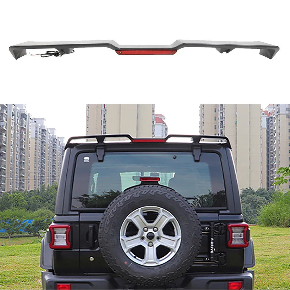 

4x4 Auto LED Tail Light Roof Spoiler Wings with Brake Turning Light Car Spoiler for Jeep Wrangler JL JK 2007-2023 Pickup Truck