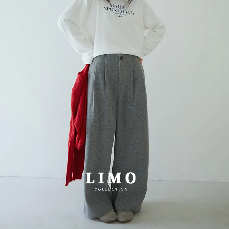 

LIMO 2025 новые утягивающие шерстяные повседневные брюки с высокой талией, женские зимние утолщенные свободные широкие брюки, брюки до щиколотки