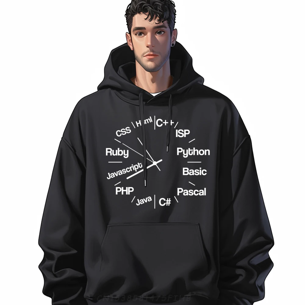 

Computer Programmer Clock Programming Coding No Sleep Street Wear Hoodies SOFT Camisas De Hombre