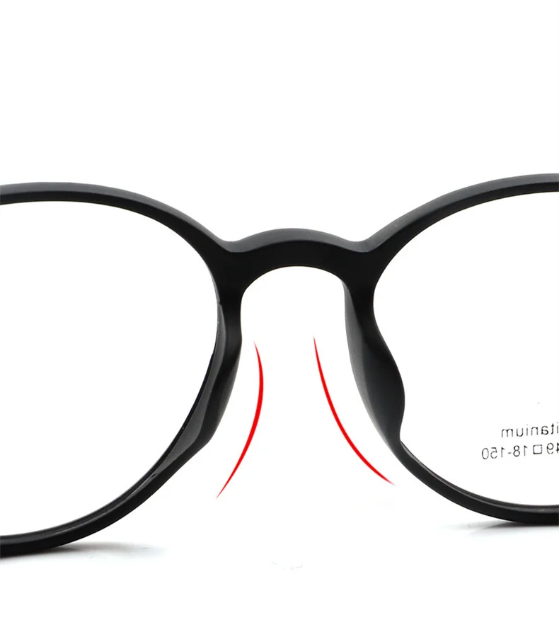 KOCOLIOR Neue Gummi Titan Anti Blau Licht Lesebrille Angepasst Optische Runde Rahmen Presbyopie Brille für Männer und Frauen – Detail 7