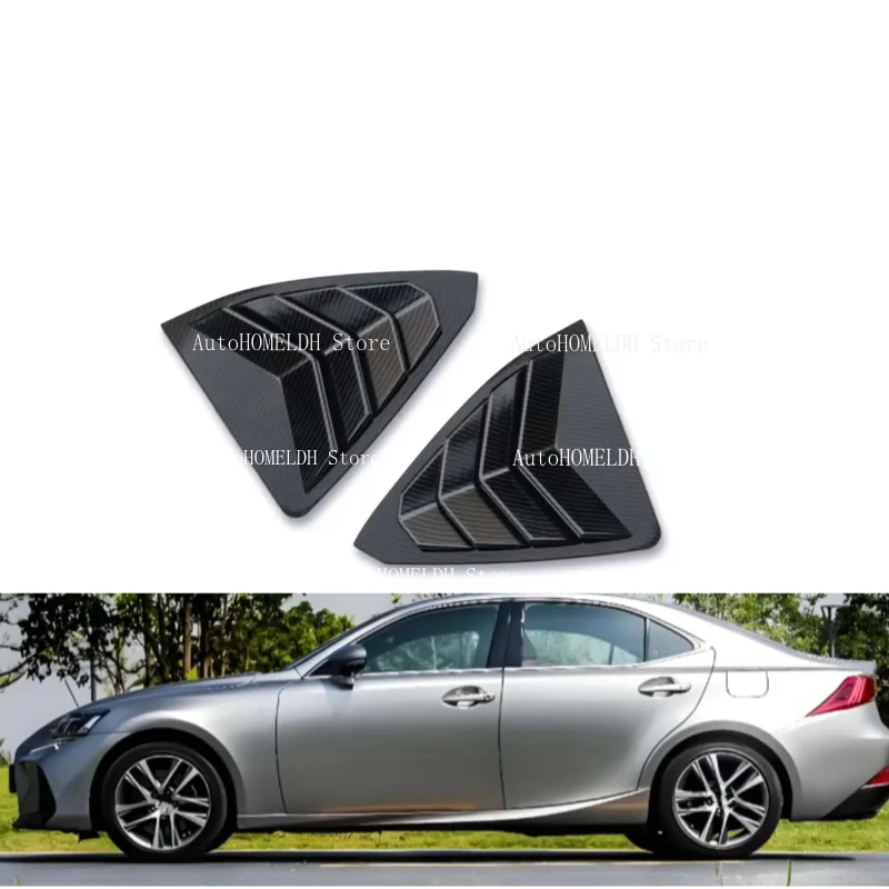 Fit For Lexus IS300 IS250 200t 2013-2019 Car Rear Louver Window Side Shutter Cover Trim Sticker Vent Scoop ABS Carbon Fiber