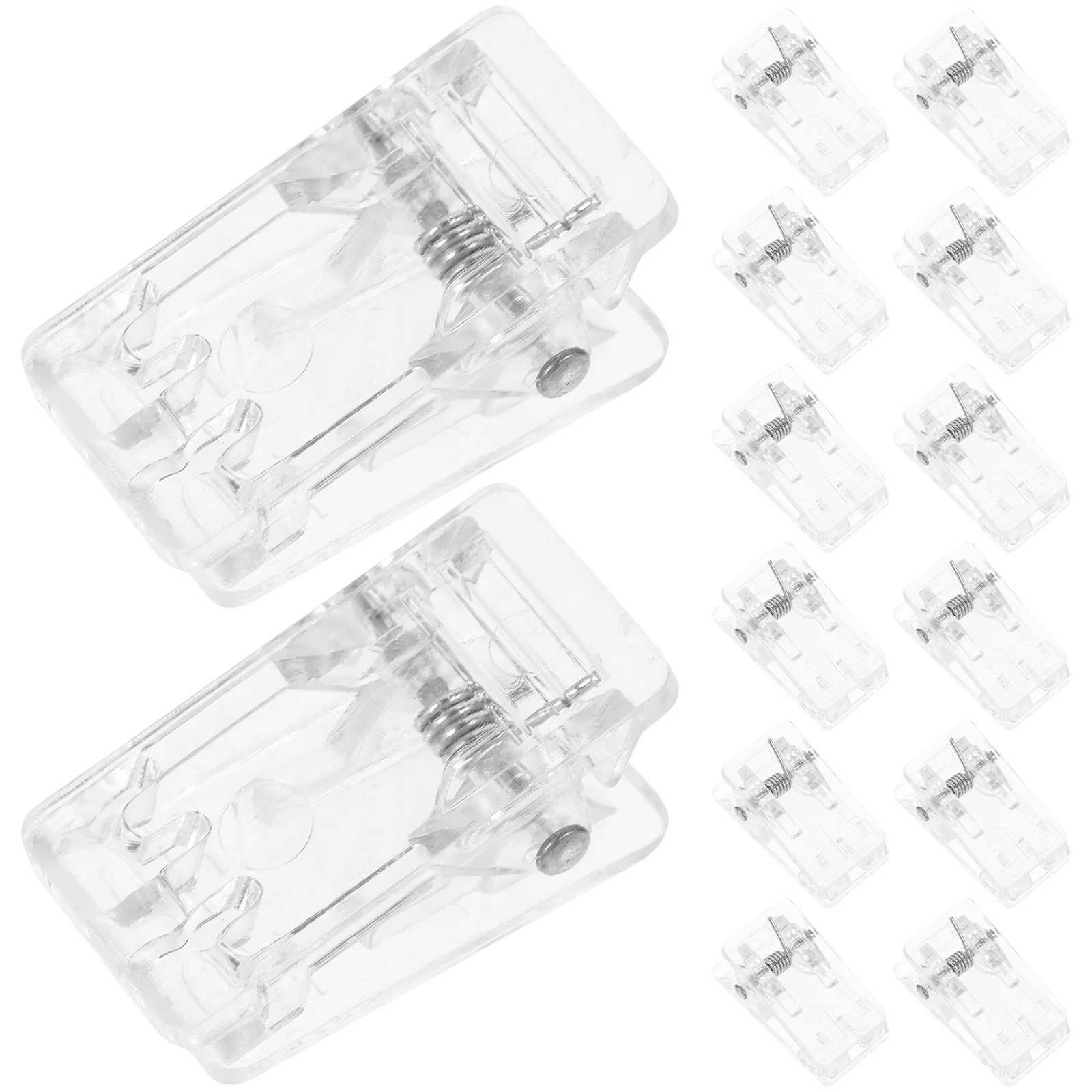 

50pcs Plastic Badge Clips Spring-Loaded Micro Mini Clamps For Id Card Holder Name Tag Clip Office School Event Use