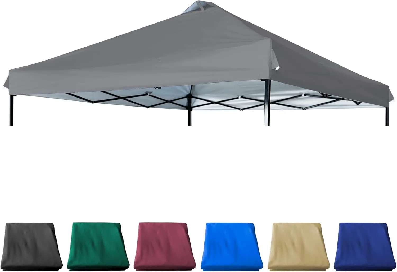 

10x10 Canopy Replacement Top with Air Vent Silver Coated for Straight Leg Canopy Frame, (Dark Grey)