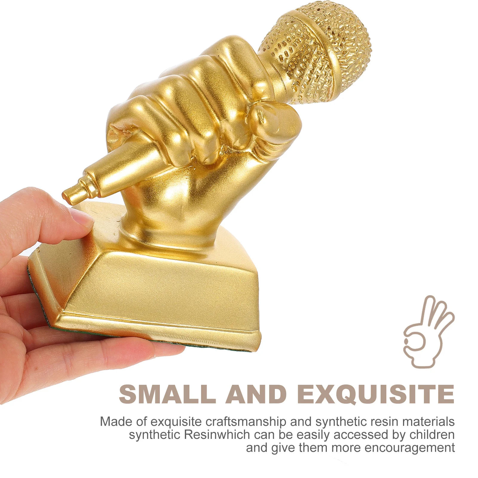 Trofeum muzyczne z żywicy w kształcie mikrofonu, dekoracja, nagroda za konkurs śpiewu, trofeum muzyczne dla dzieci, pamiątkowe trofea.