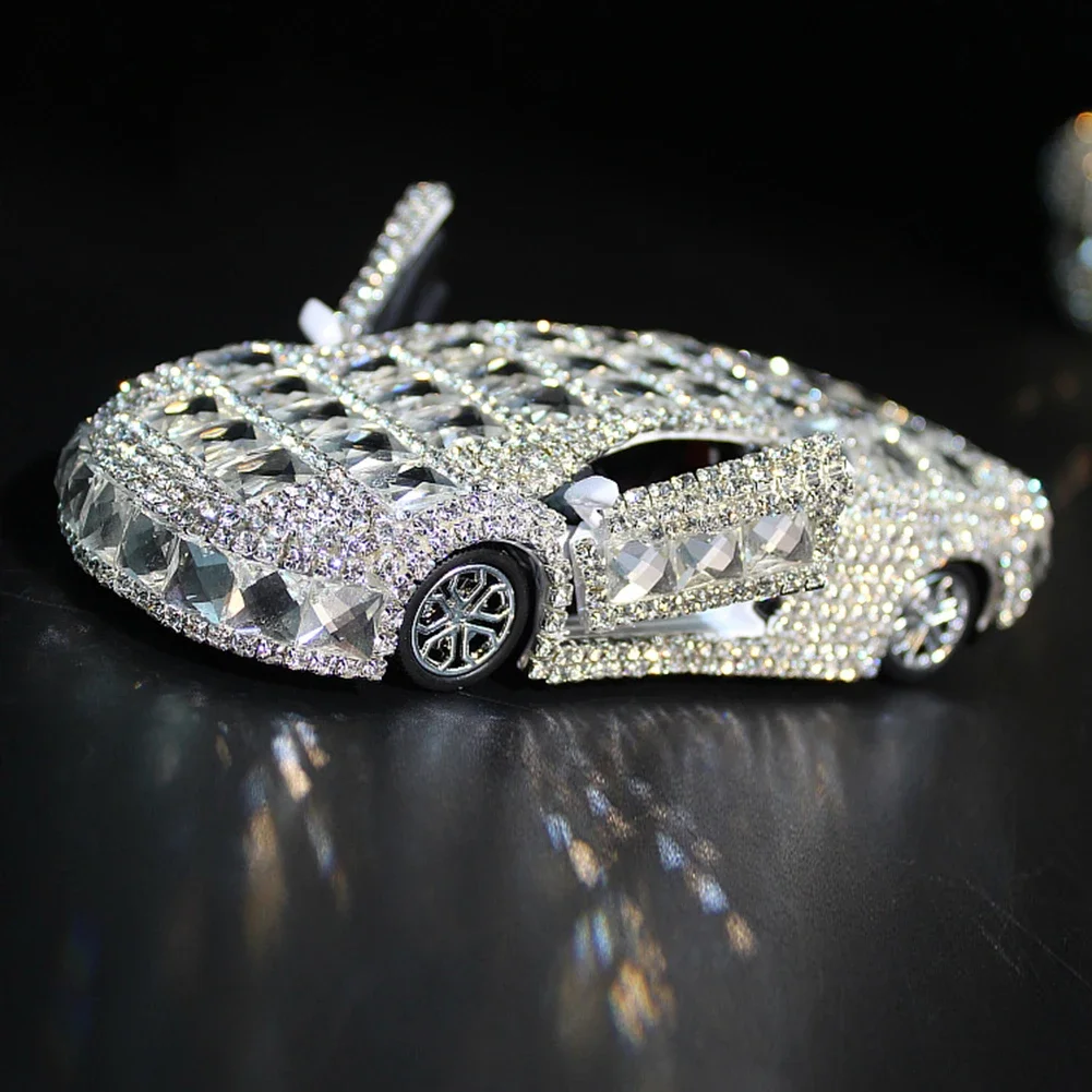 

Creative Diamond Perfume Box Car Decoration Ornaments Air Freshener Cute Car Shape Model Auto Home