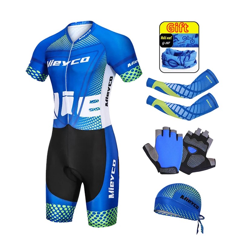 

Short Sleeve Triathlon Suit Men'S One Piece Skinsuit Outdoor Racing Jumpsuit Cycling Running Tights Conjunto Deportivo Hombre