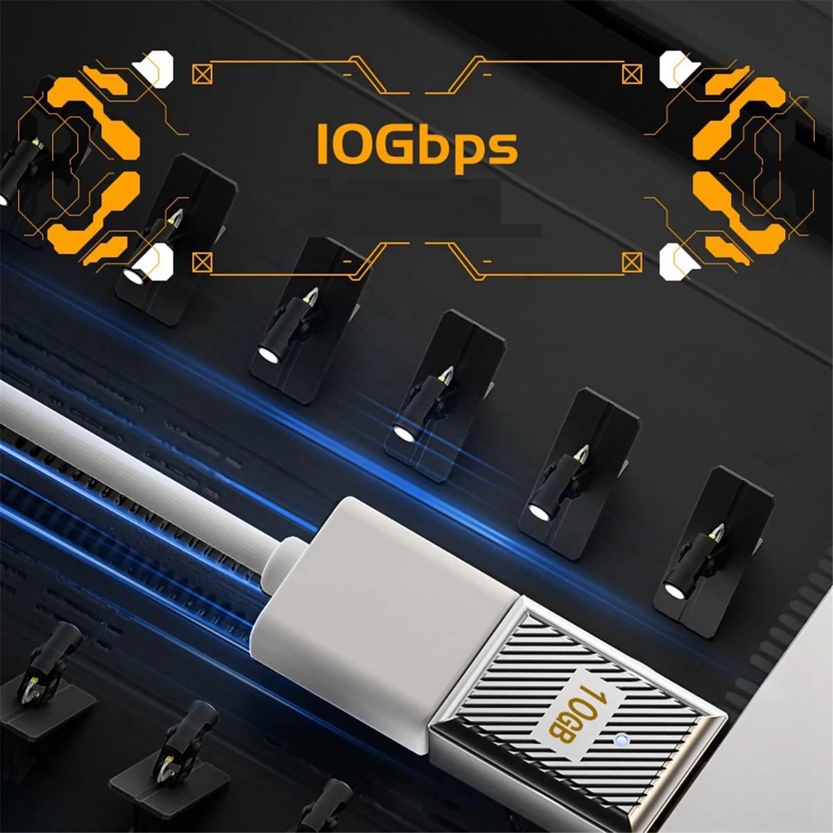 ROO 2Pcs 120W USB C to USB3.1 OTG 90° Adapter 10Gbps USBC Male to USB3.1 Female Right Angle Data Connector for Legion Go view 5