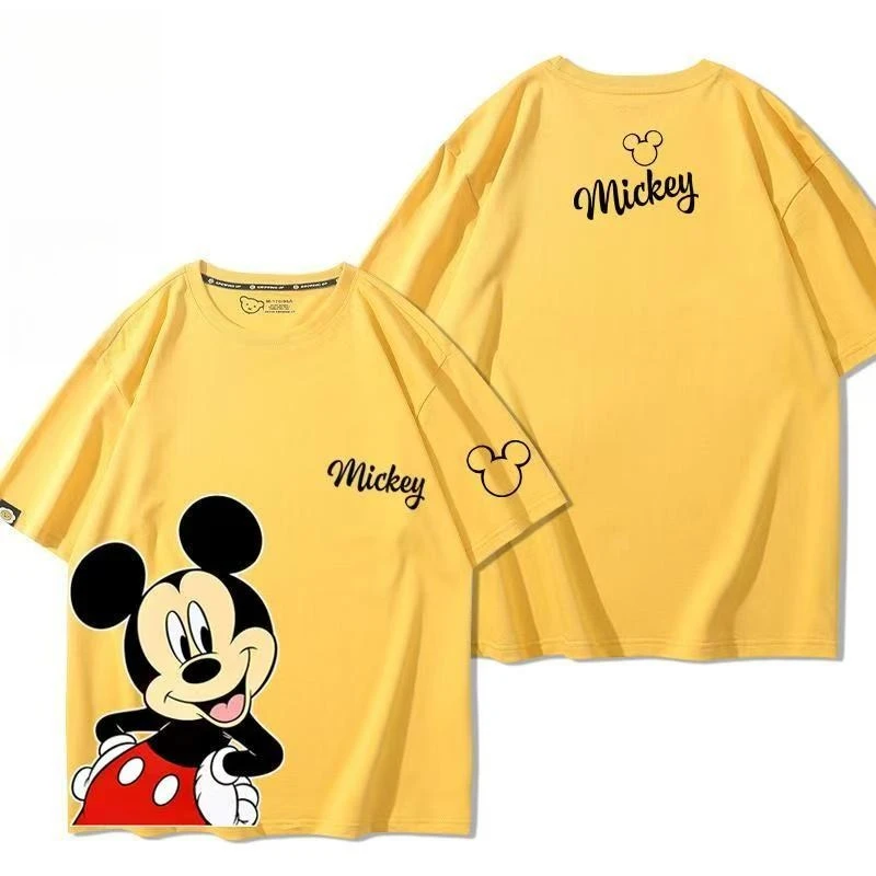 

Summer Disney Mickey Minnie Cotton Short Sleeve T-shirts Family Matching Couples Loose Casual Tees for Men Women Kids кофта