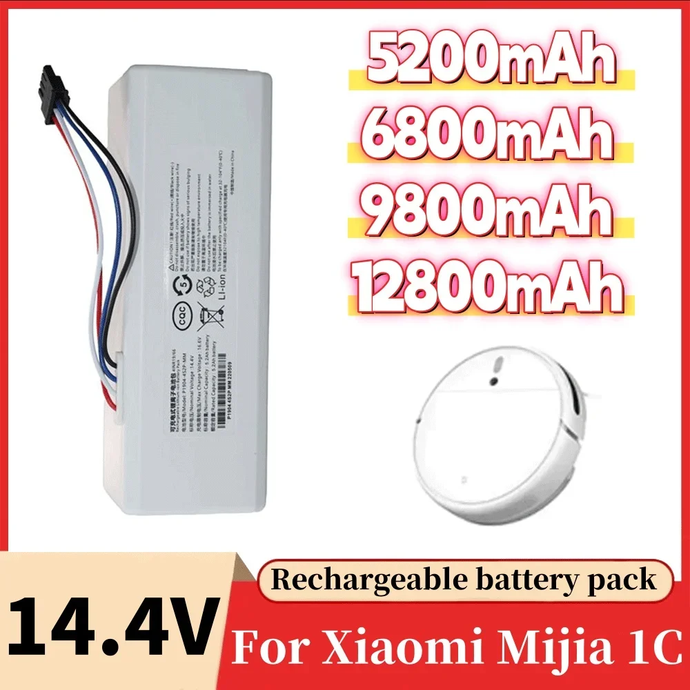 14.4V 5.2/6.8/9.8/12.8Ah Robot Vacuum Cleaner 1C Battery for Xiaomi Mijia 1C STYTJ01ZHM Robot Vacuum Mop Cleaner