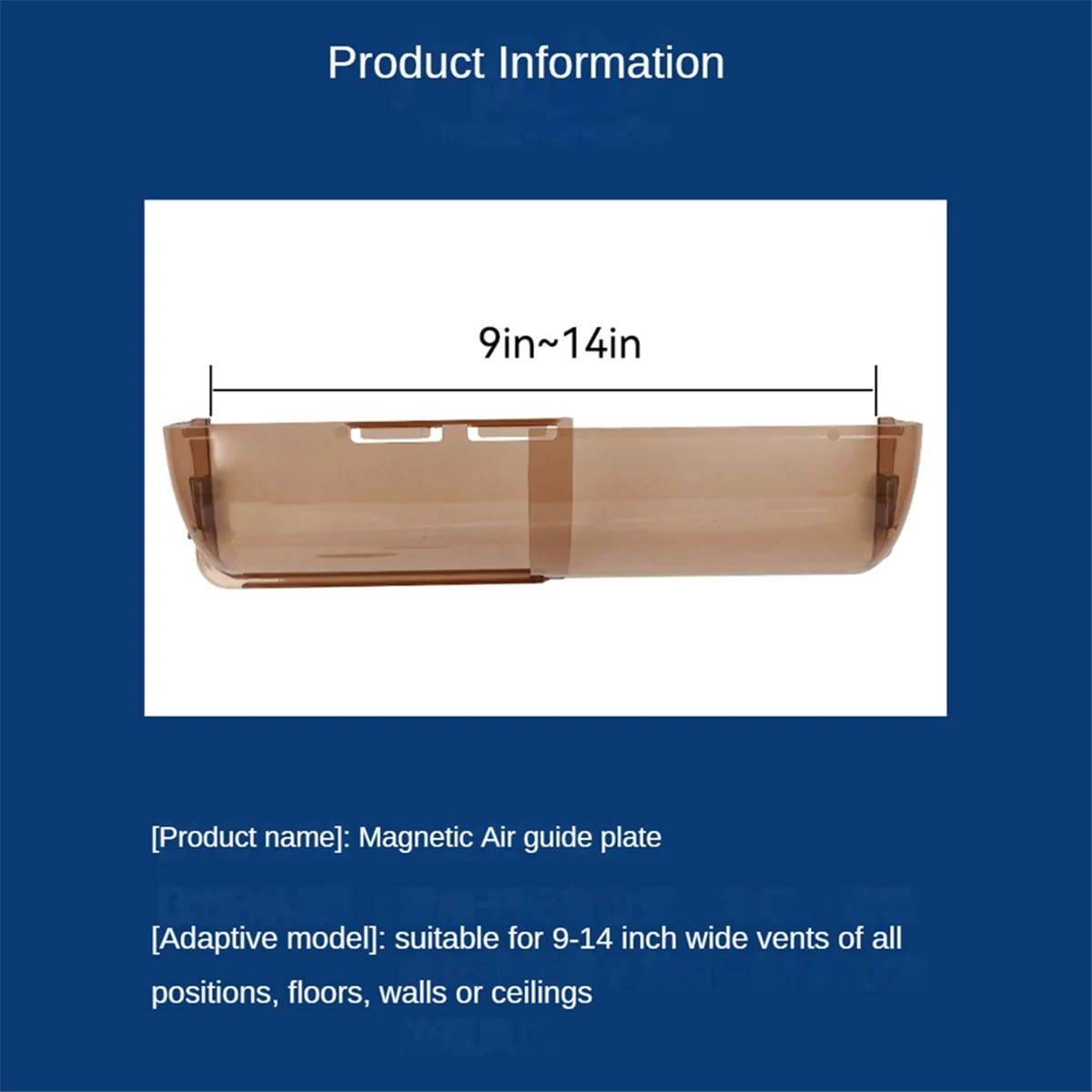 4Pcs Adjustable Magnetic Air Deflector - Easy Adjust Between 8Inch - 14Inch for Floor Registers, Vents, Sidewall