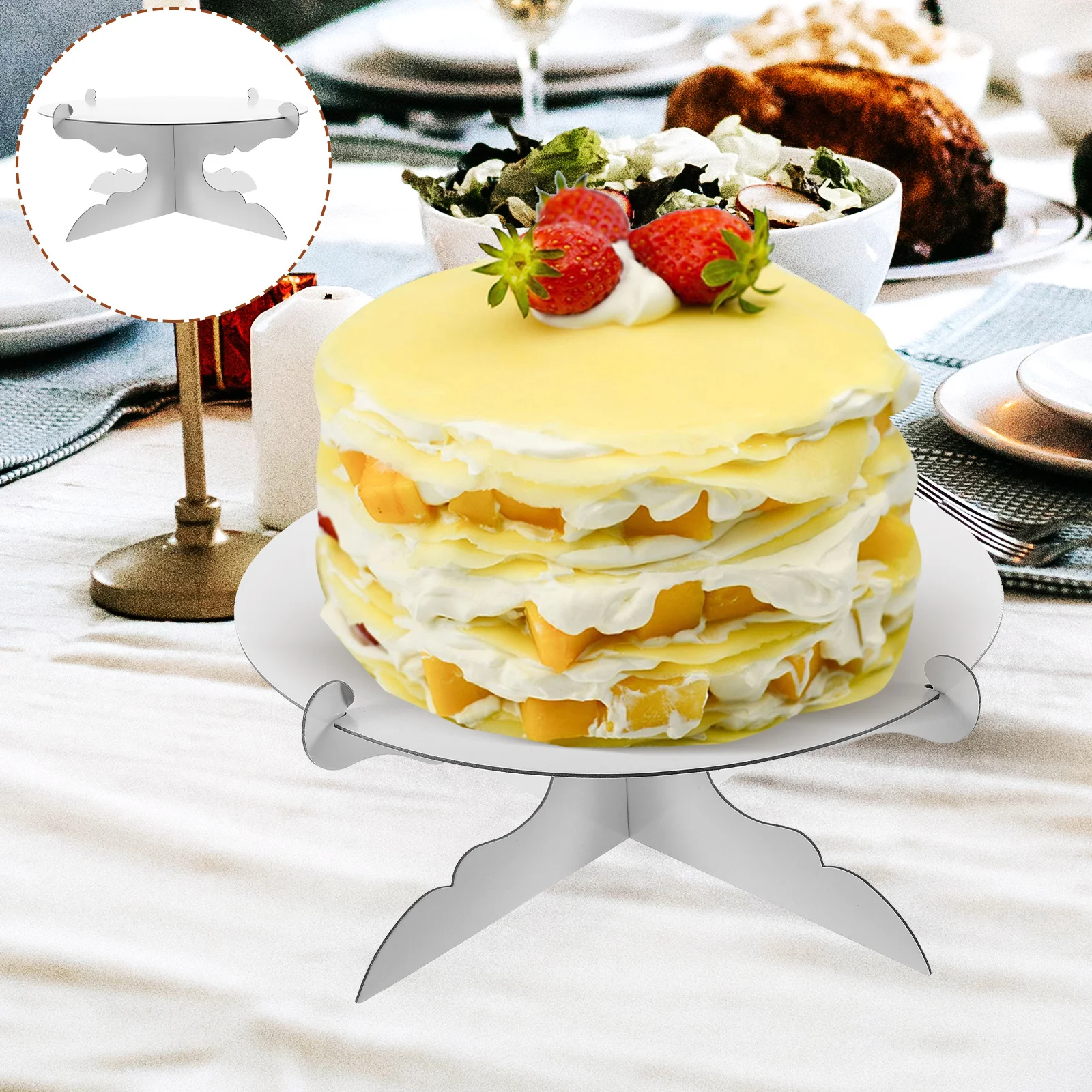 2 قطعة ورق للاستعمال مرة واحدة كعكة حامل كب كيك حامل الحلوى رف شاشة حفل زفاف المتاح كب كيك حامل كعكة حامل