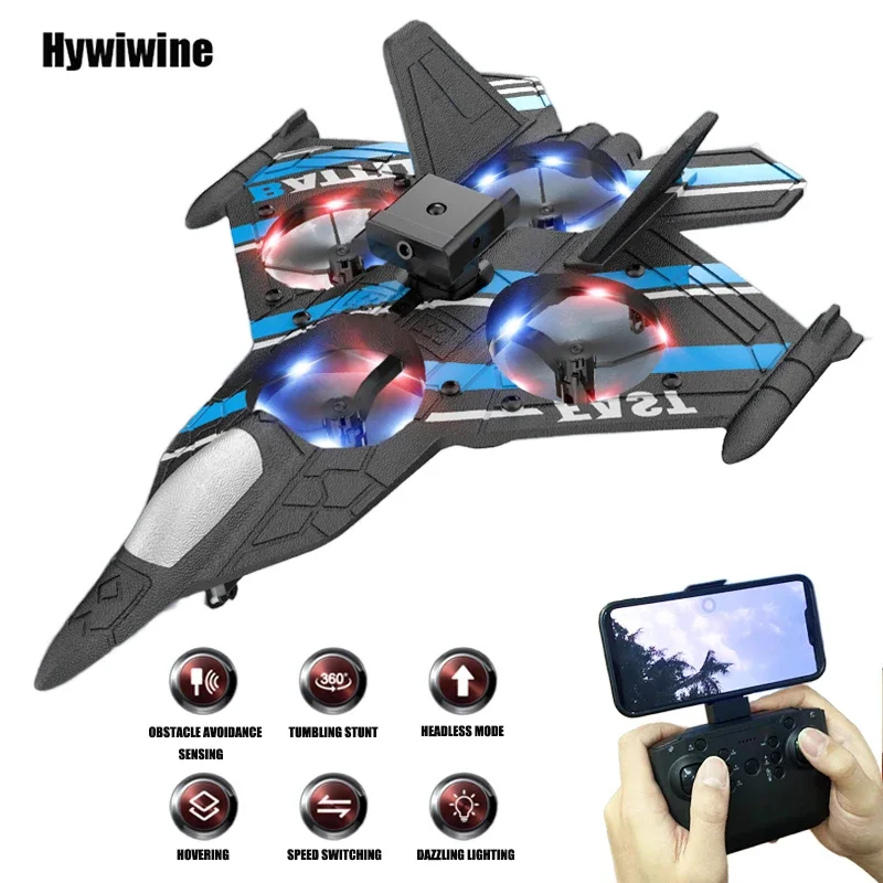 

Camera RC Aircraft Obstacle Avoidance Fighter 2.4G Airplane Foam Plane Remote Control Helicopter Toy For Children Christmas Gift