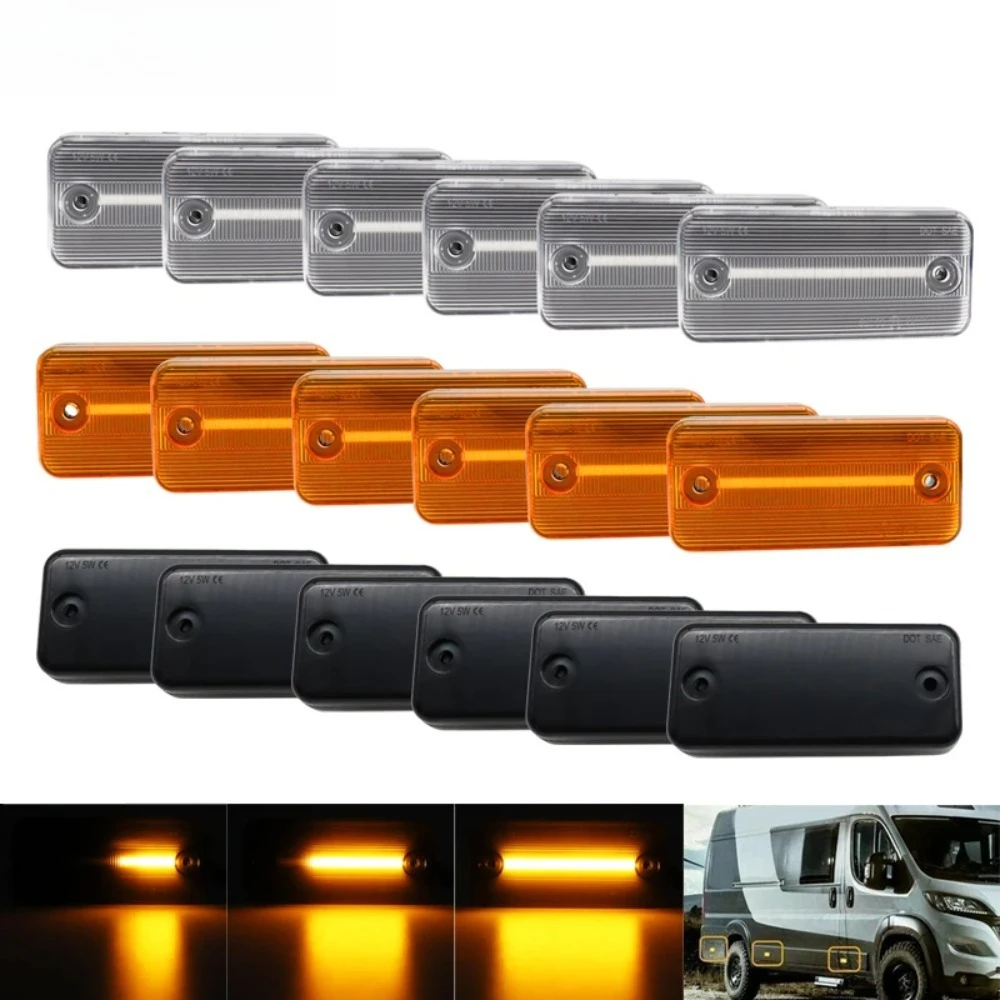 2/6x marcador lateral de flujo dinámico luz repetidora lámpara de señal de giro para Iveco Fiat Ducato Citroen relé Peugeot Boxe