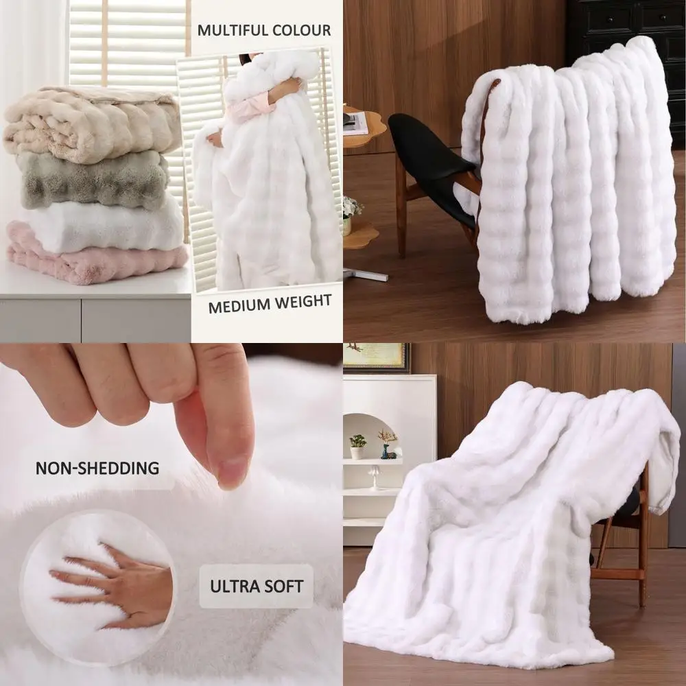 

Роскошное белое плюшевое пушистое одеяло, 60x80, мягкое и уютное для домашнего декора
