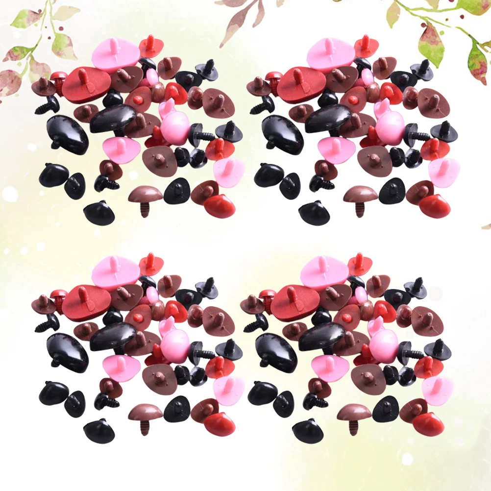 

200pcs 10X11Mm Mixed Plastic Bear Noses Toy Nose Color Plastic Nose For Craft Animal Making Replacement Parts
