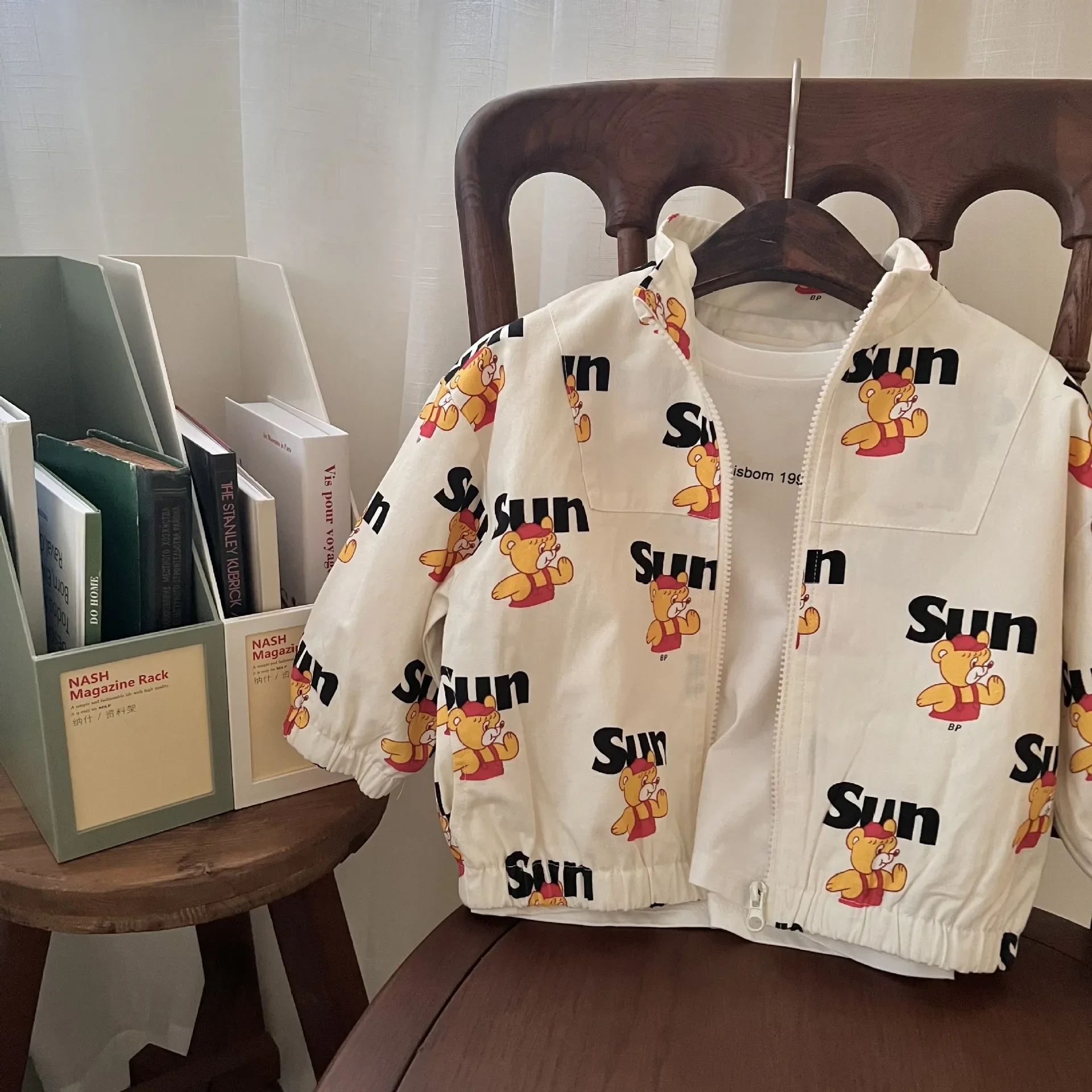 Kids\' Overcoat 2023 Spring New Boys and Girls Full Printed Cartoon Coat Baby Zipper Jacket Fashion