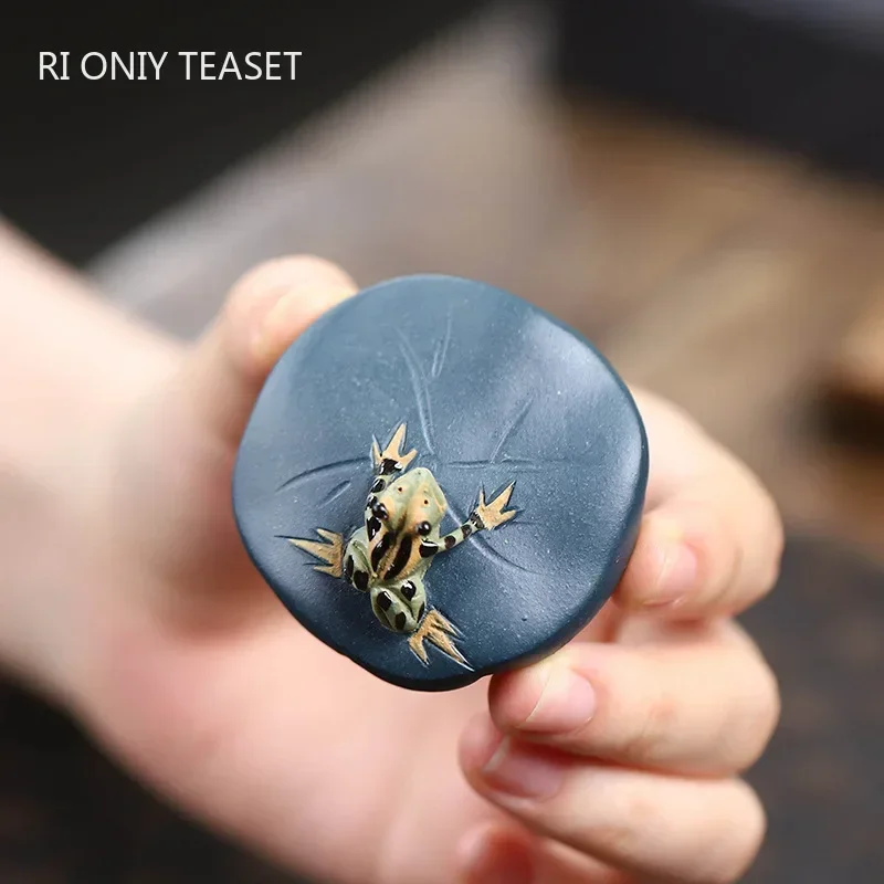 Chinese Yixing Purple Clay Tea Pet Handmade Lotus Seed Watermelon Model Ornaments Sculpture Tea Figurine Crafts Tea Set Decor