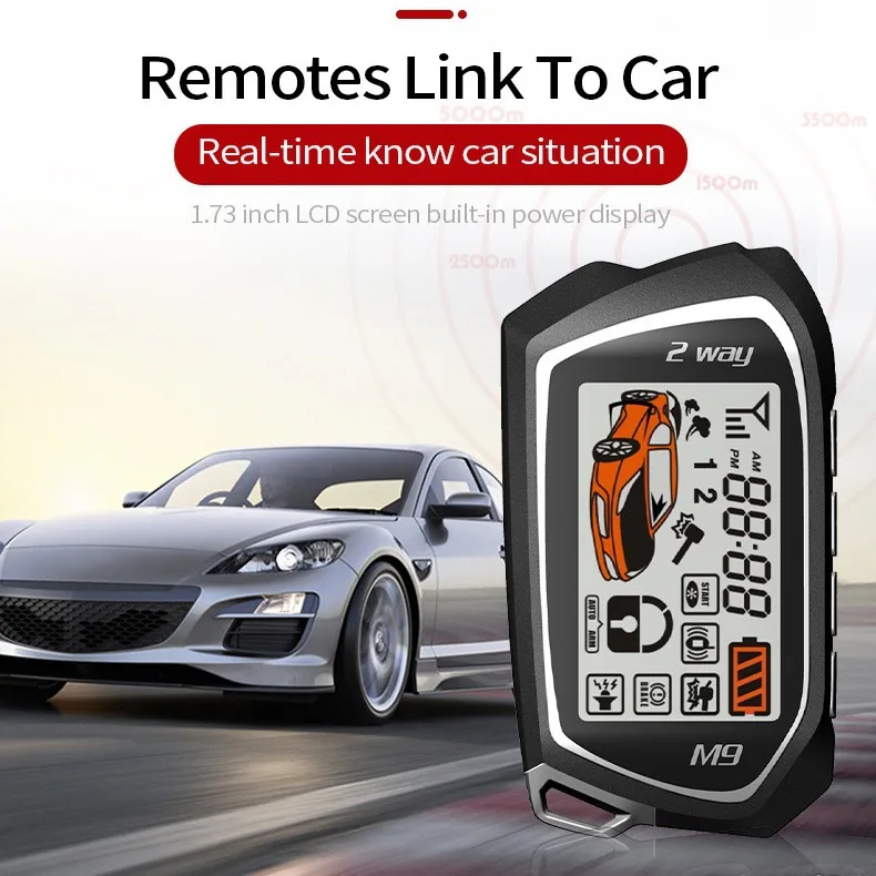 

One-button starter, two-way car anti-theft device 1500 meters, remote control, vibrator modification accessories